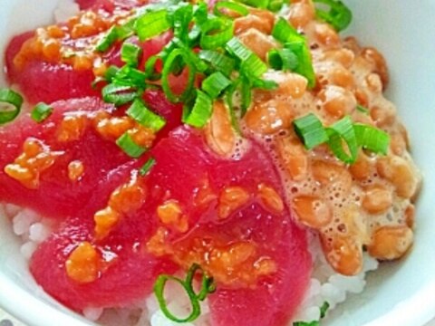 醤油糀のまぐろ納豆丼♪